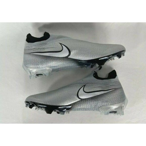 Sz16 / Nike Men\'s /  Platinum Grey Vapor Edge Elite 360 Flyknit Football Cleat main image 5